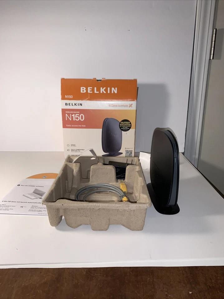 Belkin N150 Wireless/Wi-Fi Router 4 Port 2.4 GHz Easy Internet SPEED NEW - Image 3 of 3