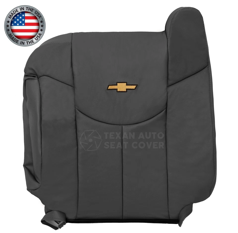 Cubierta de asiento delantera de repuesto de cuero gris oscuro para Chevy Avalanche 1500 Z71 2002 Foto 3 de 4