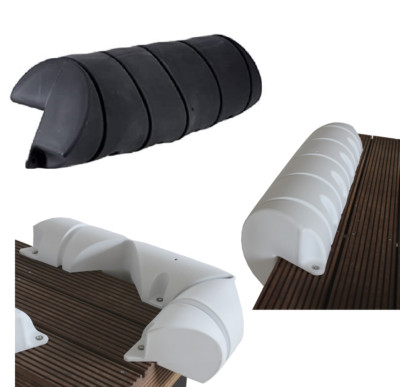 Talamex Stegfender schwarz/weiß 110/100 x 24 x 24 cm Pontonfender Stegschutz NEU