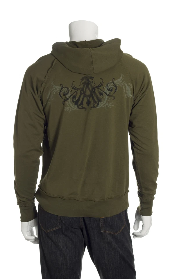 Sudadera con Capucha Arcaica Para Hombres Verde Ejército Algodón Gráfico $100 Foto 3 de 4