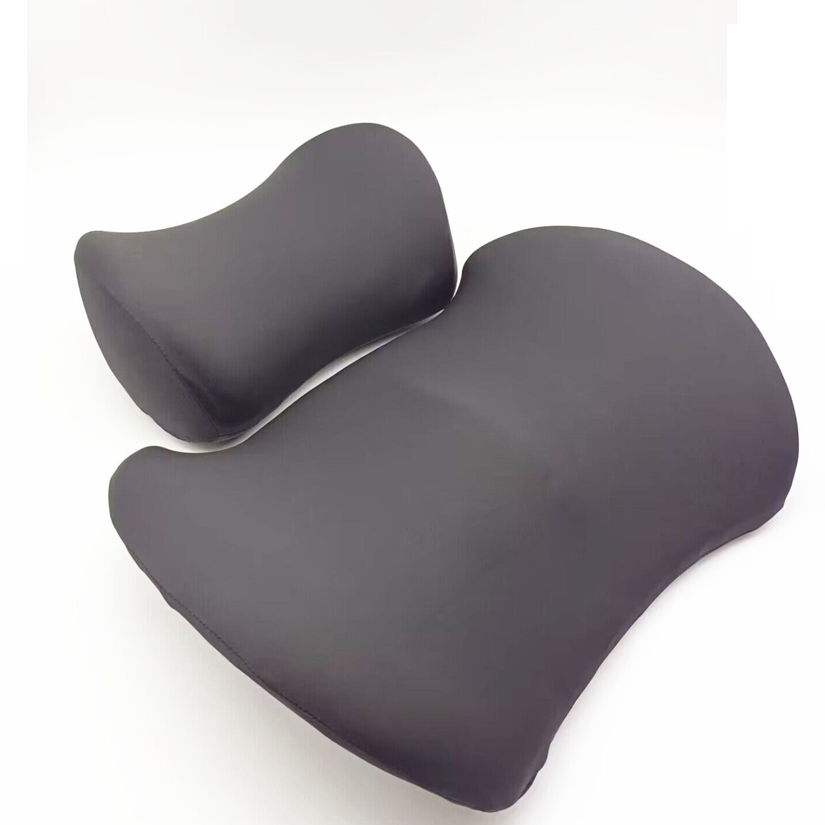 Car SUV Seat Back Support Cushion Headrest Waist Pillow Memory Foam Black Set