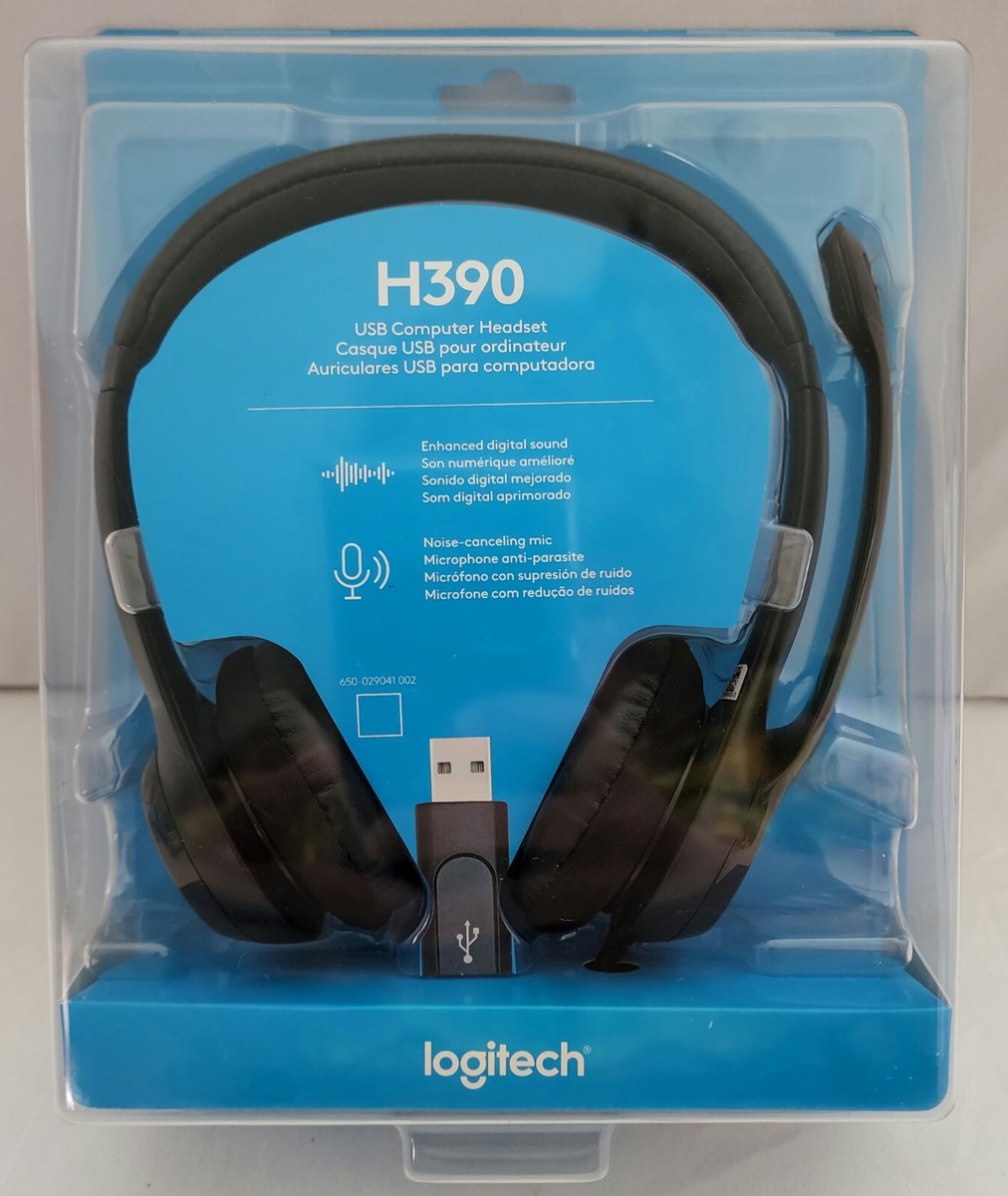 Logitech H390 USB Headset Padded Noise-Canceling Microphone New Sealed