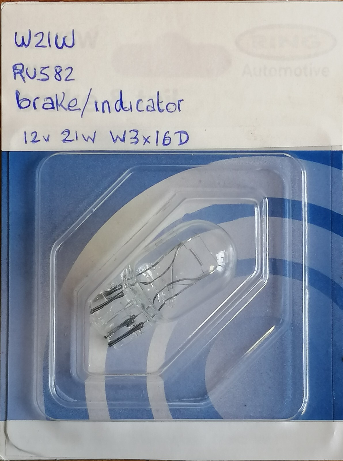 RING BULB RU582 BRAKE/INDICATOR 12v 21w W3x16d