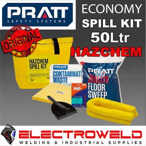 Pratt Economy Hazchem Spill Recovery Kit 50L, Oil Fuel Paint Acid Yellow ESKH050 - Afbeelding 1 van 3