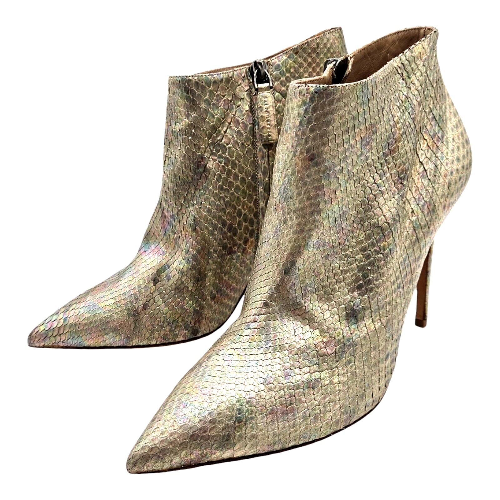 RALPH LAUREN PURPLE LABEL - Glossy Rainbow Python Skin Booties Pumps, US Size 9 image 4