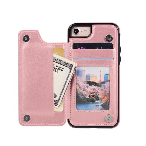 Stoßfest Wallet Kartenhalter Handyhülle für iPhone 6 6S 7 8 X XS 11 12 13 14 Pro - Picture 16 of 19