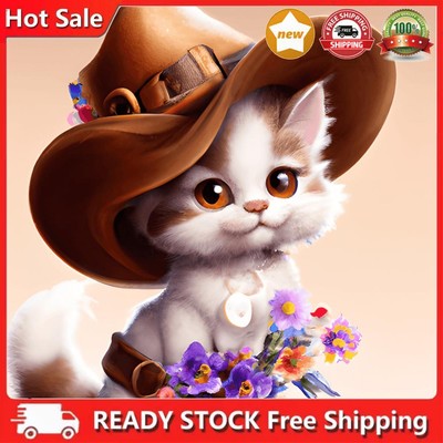5D DIY Full Round Drill Diamond Painting Cat Kit Heimdekoration Kunsthandwerk(6)