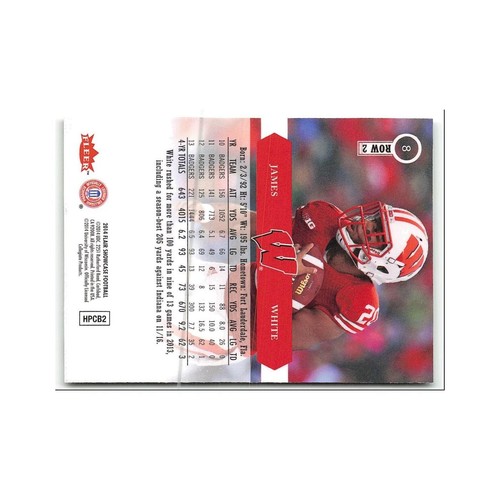 James White 2014 Flair Showcase #8 University of Wisconsin Badgers NM - Picture 2 of 3
