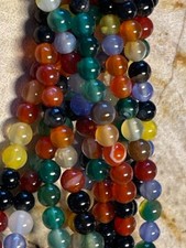 Agate Beads Strands Round about 95pcs/strand, 4mm in diameter, hole: 0.8mm 16"