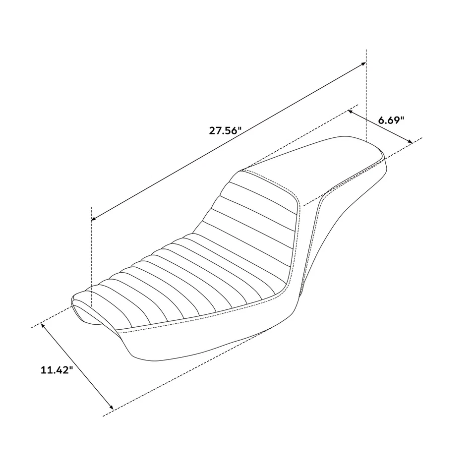 司机乘客座椅 适合 Harley Dyna Low Rider Super Glide FXD 96-03 黑色 — 第 2/4 张图片