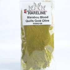 Hareline Marabou Blood Quills - Gold Olive