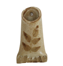 Vtg Wall Worker Pocket Homestead Pottery Novia Scotia Tan Leaf Pattern Handmade