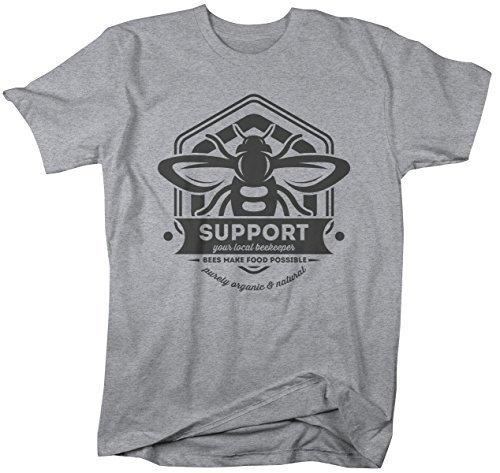Shirts By Sarah Men's Beekeeper T-Shirt Support Local Bee Keeper Honey Shirt - Foto 21 di 22