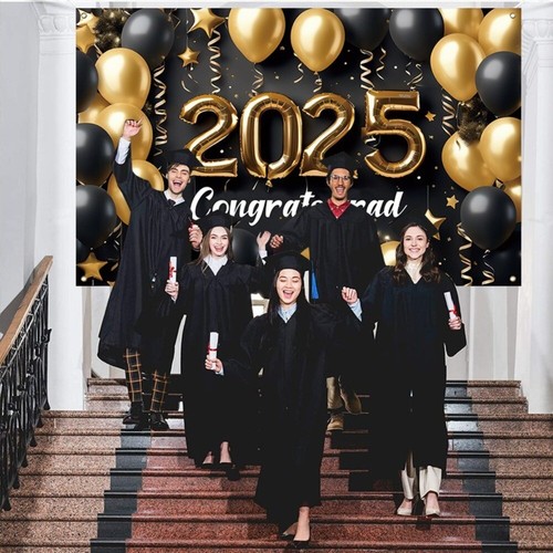 180x115cm Graduates Theme Background Happy Graduation Banner Adults Kids - Picture 7 of 7