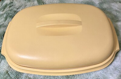 Vintage Tupperware Harvest Gold 4 Piece Microwave Vegetable Steamer