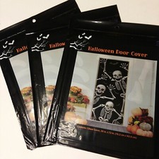 Lot of 3 Halloween Decor Skeleton Door Covers 30" X 72" Each Party Teens Room