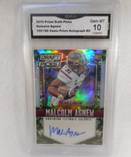 2015 Prism Draft Picks Camo #150/199 Malcolm Agnew Auto Rookie GMA Graded Gem 10