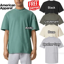 Mens American Apparel Pique Mock Neck Turtle Tee 100% Soft Ring Spun Cotton S-2X