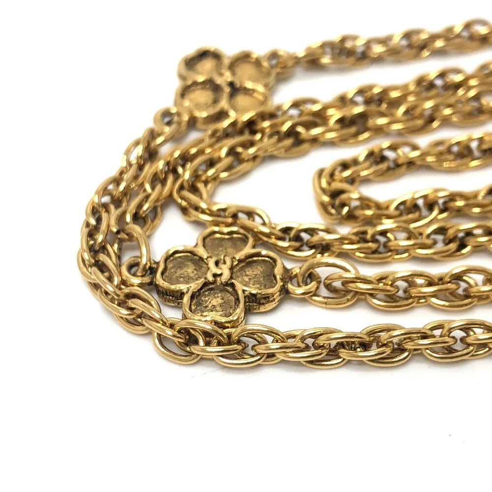 Collana lunga CHANEL motivo quadrifoglio catena colore oro donna logo cocomark donna