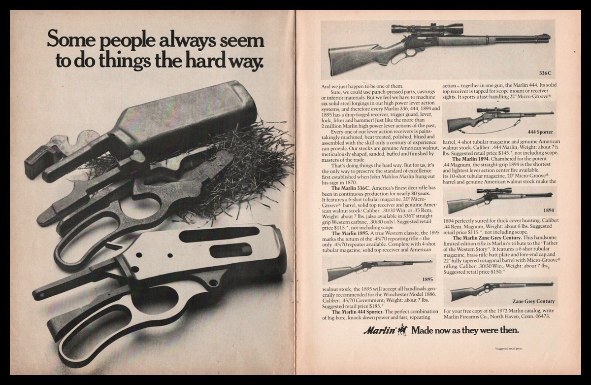 1972 MARLIN 336, 1895, 444 Sporter, 1894, Zane Grey Century Lever