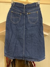 VTG Lee Denim Skirt Womens Size 9 Blue Western Blue Jean Skirt USA Made