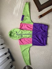 Vintage Casual Club 1990s Pink Purple Lime Color windbreaker Sz Small