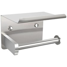 Wall Mount Toilet Paper Holder with Shelf for Bathroom Washroom Kitchen
