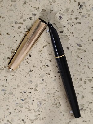 Vintage USA Parker 51 Back Fountain Pen, GT, 1/10 12K Rolled Gold