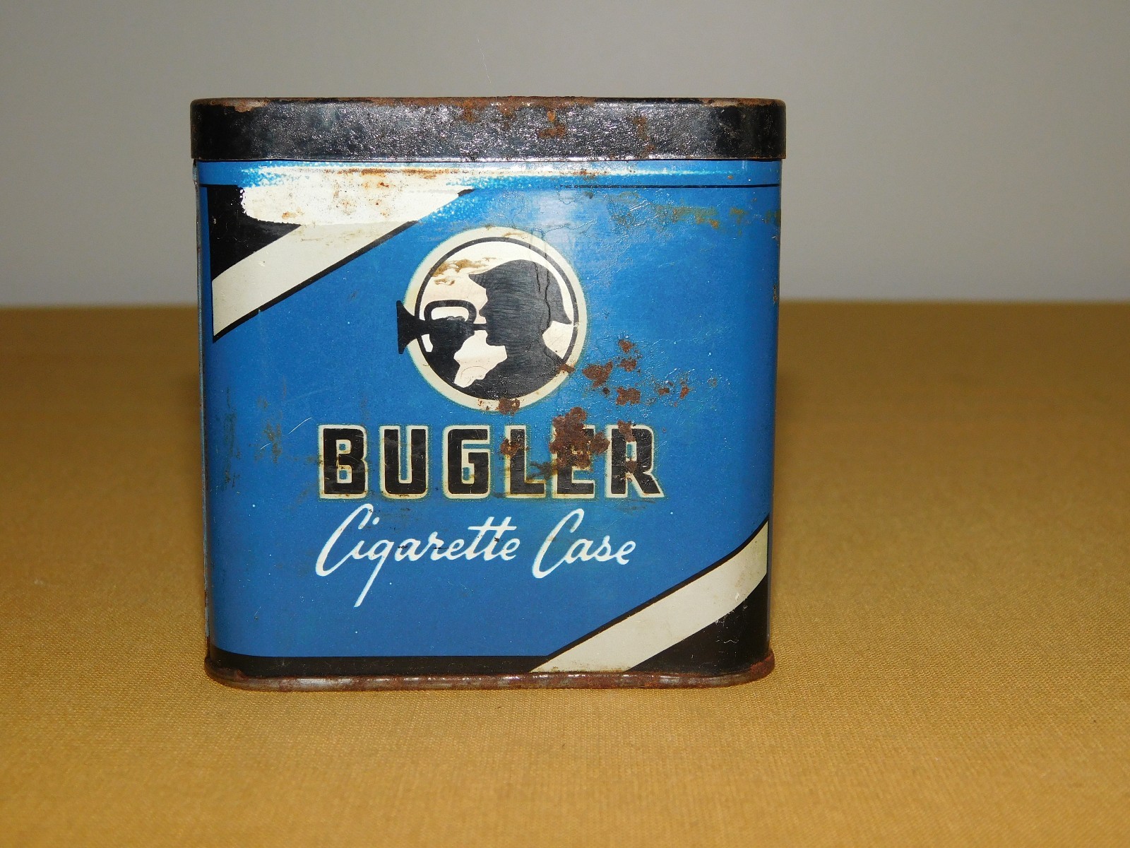 Vintage 3-Inch Bugler Tobacco Tin Retro Cigarette Case Empty Storage