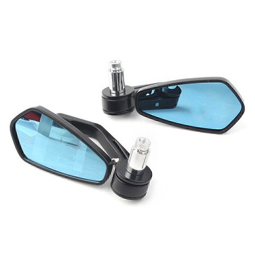 7/8" 22mm Motorcycle Rear View Mirror Black Handle Strip End Side Rear View Mirror - Picture 6 of 11