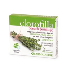 Farmaderbe Clorofilla Integratore Alimentare, 30 Compresse Masticabili