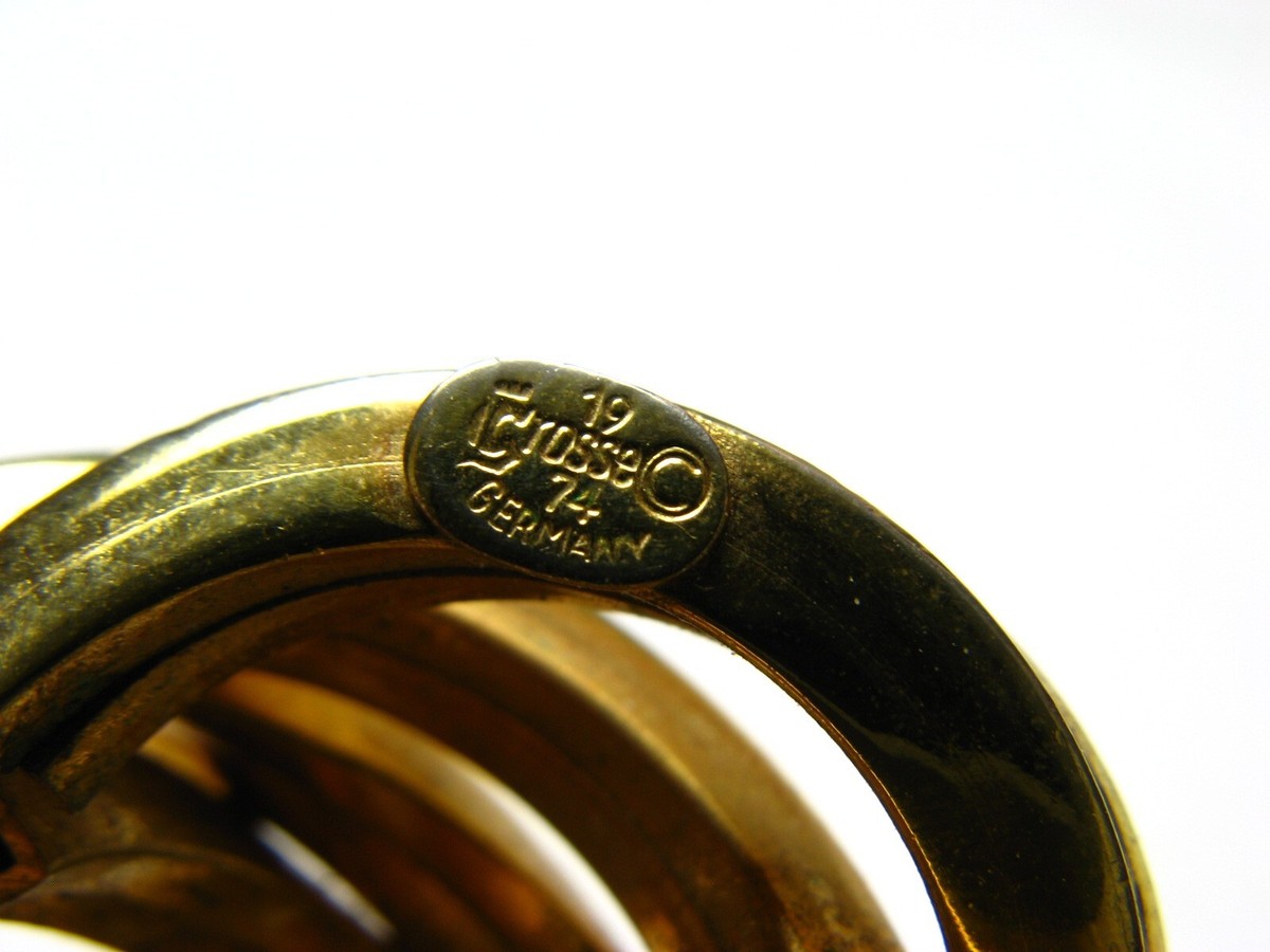 Broche Vintage Henkel Et Grossé 1974 - Bijou Ancien Plaqué Doré Alliage