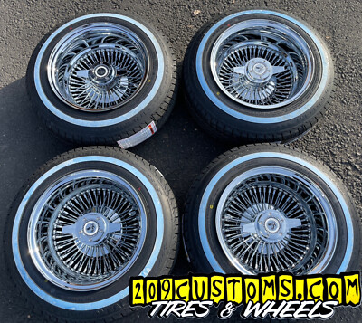 4 13'' 72 SPOKES LUXOR WIRE WHEELS 13x7 REVERSE IMPALA CAPRICE REGAL