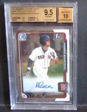 Andrew Benintendi 2015 Bowman Chrome Draft Rookie Auto BGS9.5/10!Red Sox OF RC