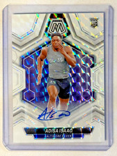 2024 Mosaic Adisa Isaac White Prizm Sp Rookie Auto Autograph RC #374 Ravens