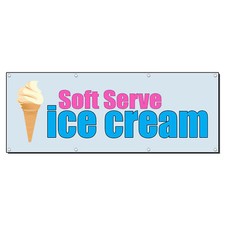 Soft Serve Ice Cream Food Fair Promotion 13 Oz Vinyl Banner Sign With Grommets