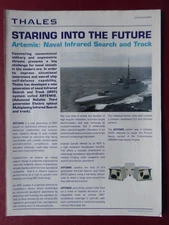 4/2009 PUB THALES ARTEMIS NAVAL INFRARED SEARCH AND TRACK FREMM ORIGINAL AD