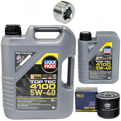 Motoröl Set 5W-40 6 Liter + Ölfilter SM 158 + Schraube für Fiat Ducato Talento