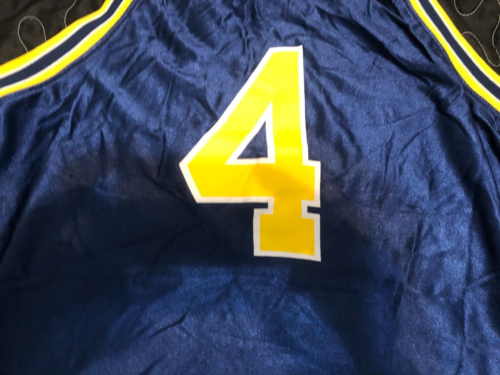 Vtg Starter CHRIS WEBBER #4 Michigan Wolverines Jersey Mens sz 46 Medium M Blue - Picture 10 of 11