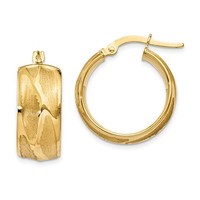 14k Yellow Gold Textured Small Round Hoop Earrings (0.8in Long) on sale 14k Yellow Gold Textured Small Round Hoop Earrings (0.8in Long) on sale