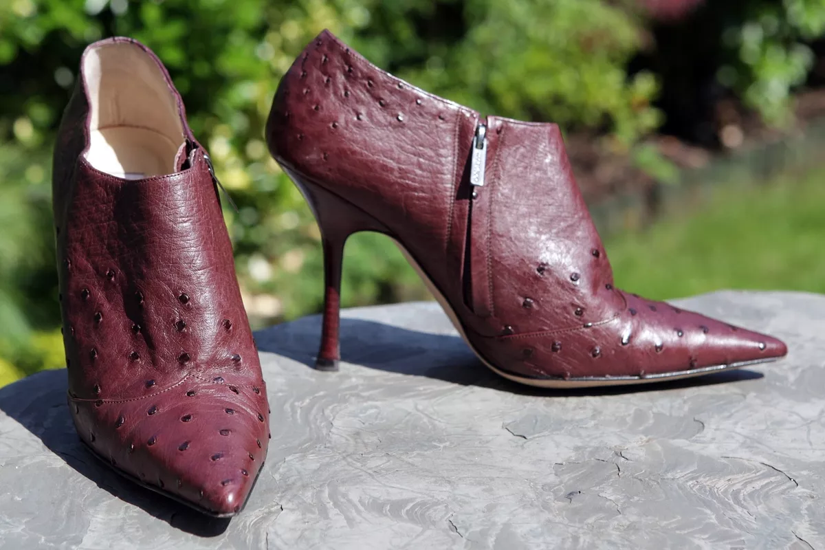 Womens ostrich ankle best sale boots