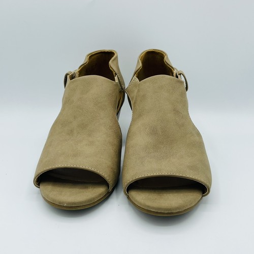 Natural Soul Damenschuhe Größe 8 M braun Daya Kunstleder gestapelter Absatz Sandalen - Bild 4 von 11