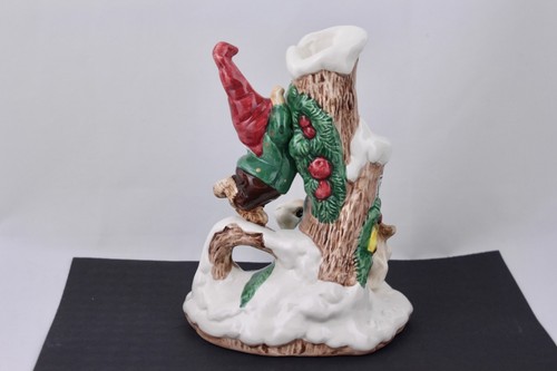 FITZ & FLOYD CHRISTMAS ‘WOODLAND SANTA’ CENTERPIECE CANDLEHOLDER SET - MINT - Picture 12 of 12