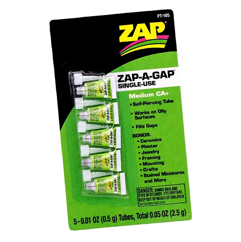 Zap-A-Gap Sekundenkleber 5 x 0,5g. absolut wasserfest