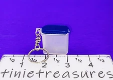 Tupperware keychain mini Cereal Storer Blue lid tinietreasures