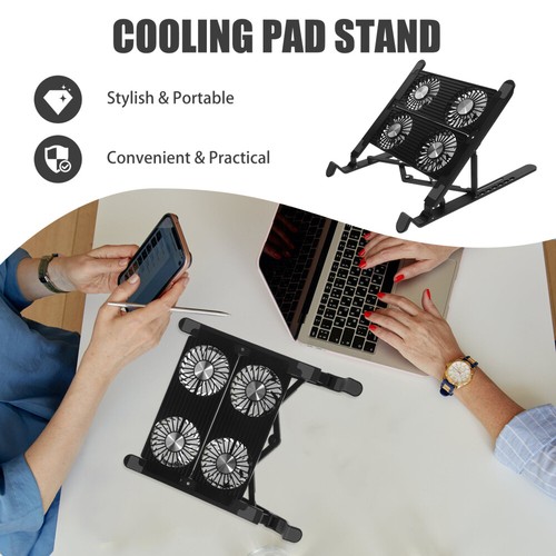 1 Satz Laptop-Kühlkissen, verstellbarer Laptop-Ständer, Lüfter, - Bild 2 von 12