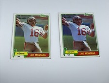 1981 Topps Joe Montana San Francisco 49ers RC #216 + ROOKIE ERROR CARD PSA