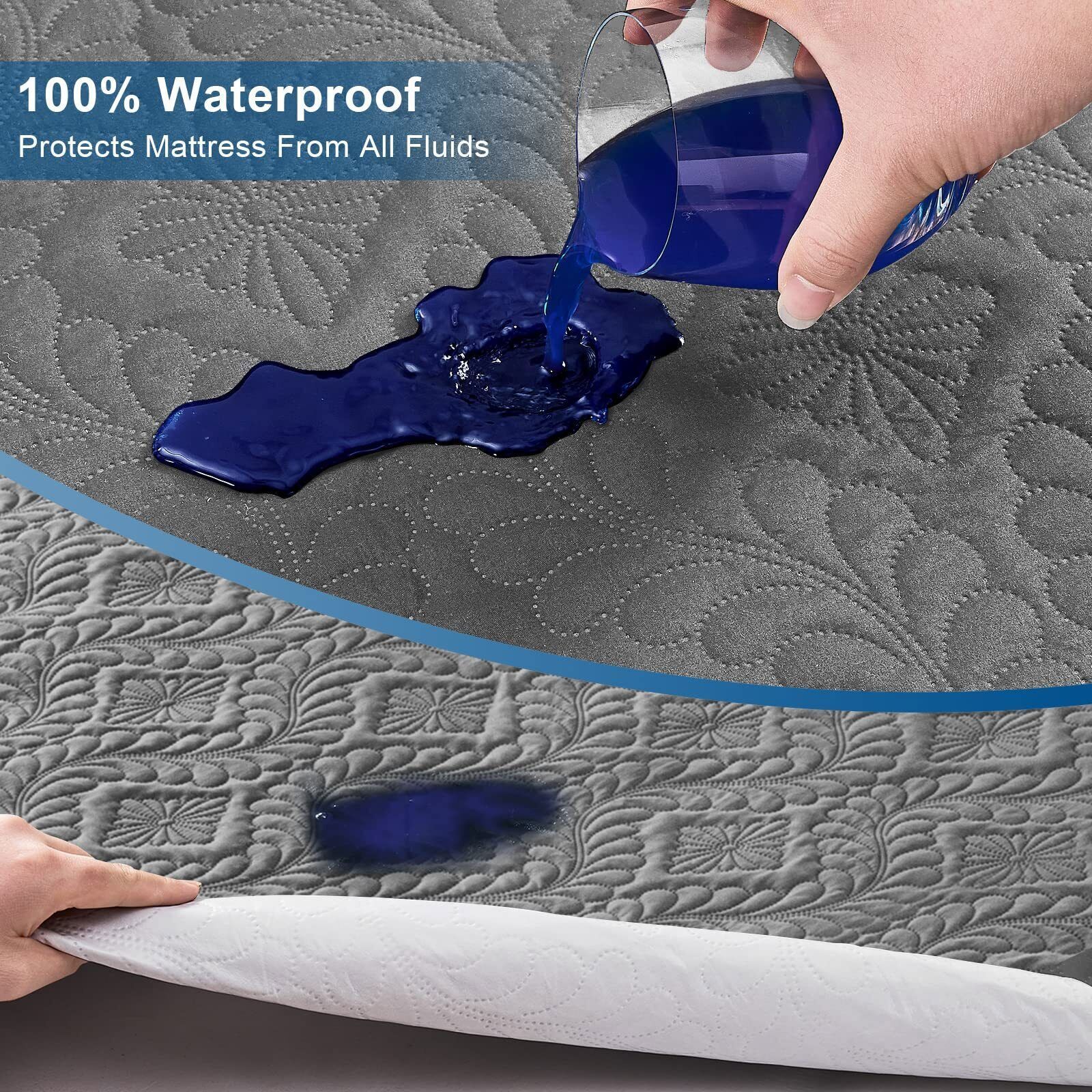 Mattress Protector Waterproof Mattress Pad Breathable Quilted Mattress Cover-image