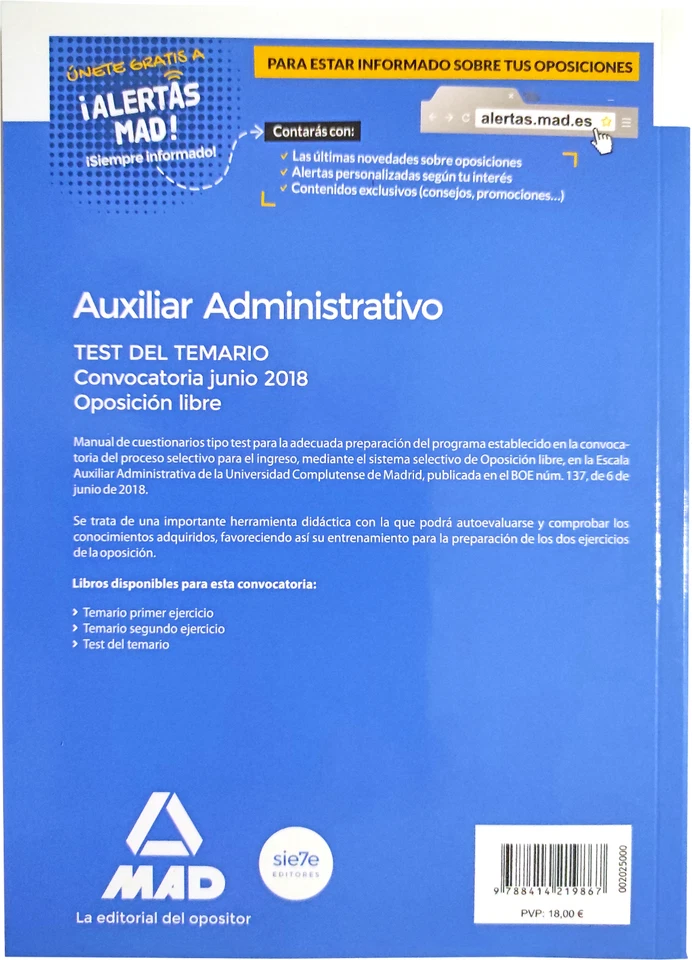 PARTE del TEMARIO OPOSICIONES AUX ADMINISTRATIVO UCM 2018 - MAD_7 EDITORES - Imagen 4 de 4