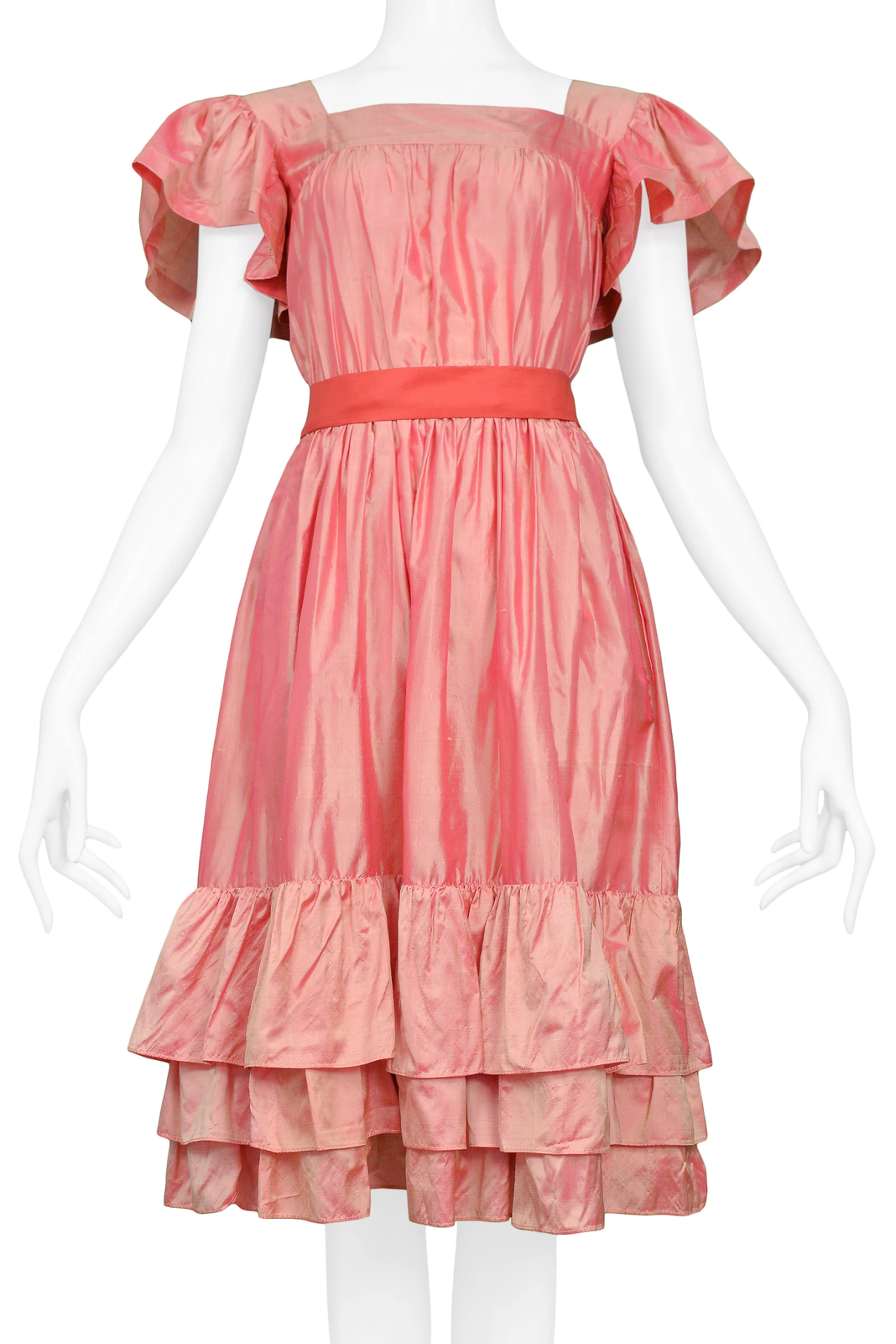 ABITO DA FESTA VINTAGE YVES SAINT LAURENT YSL ROSA TAFFETA